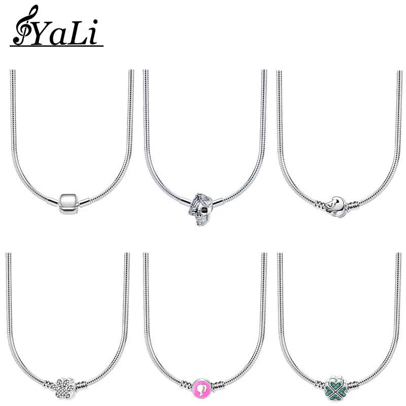 Ожерелье из серебра 925 пробы с четырьмя листьями