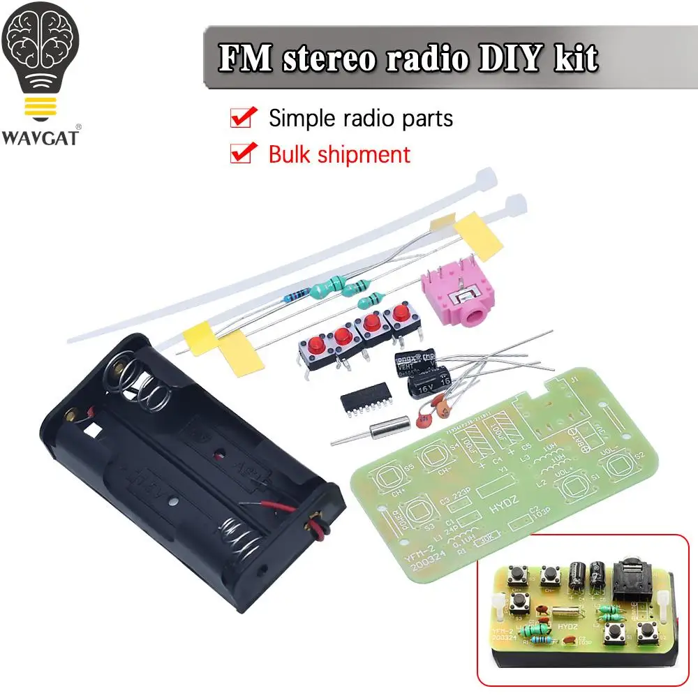  FM Stereo Radio DIY Kit Wireless FM Radio Transmitter and Receiver Module Frequency Modulation Soldering Practice