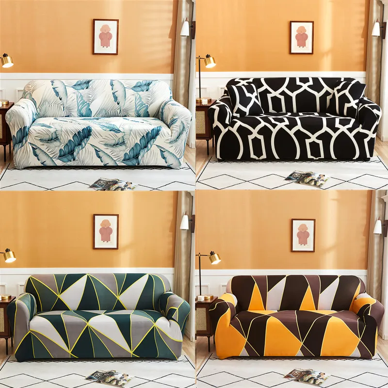 

1 /2 Pcs Printed Elastic Sofa Covers for Living Room Spandex Polyester Corner All Inclusive Couch Cover Slipcovers 1/2/3/4 Seats