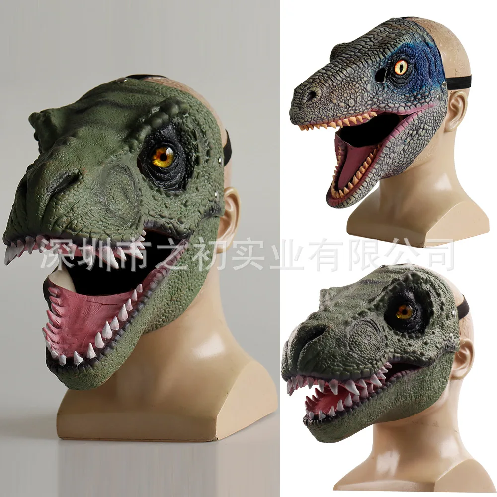 

Dinosaur Mask Velociraptor Latex Headgear Overlords Dragon Head Cover Halloween Dragon Dinosaur Mask Tyrannosaurus Cos Props