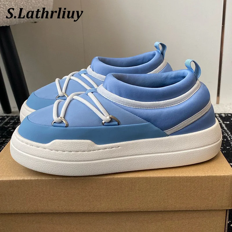 Зимние ботильоны с низким верхом повседневные женские зимние ботинки круглым