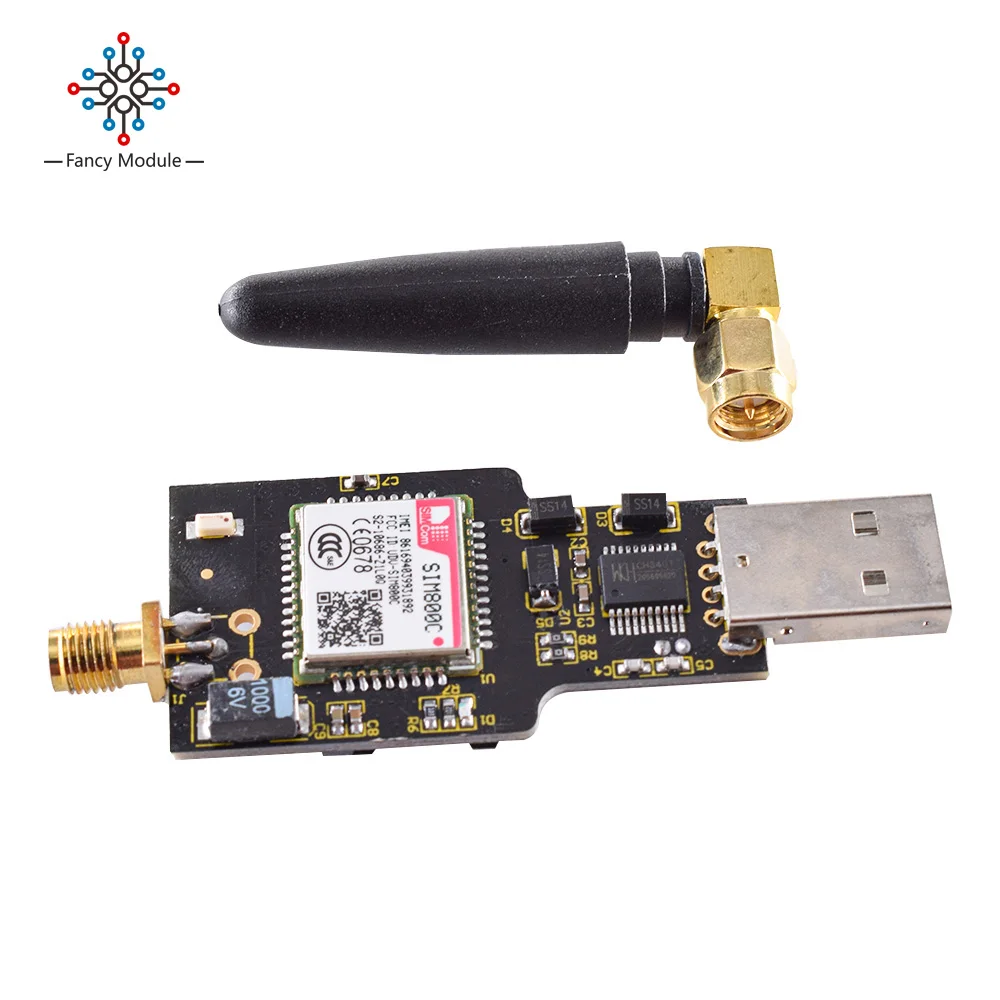 

Беспроводной удлинитель SIM800C, 4-полосный приемопередатчик сообщений GPRS CH340T с антенной, USB к GSM модулю, Bluetooth