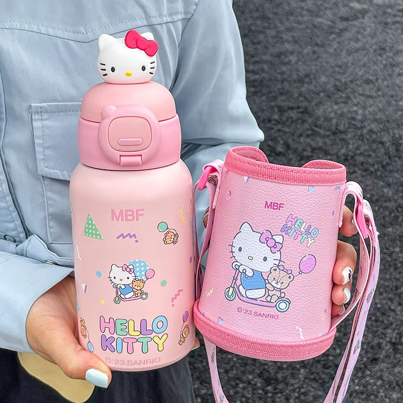 

500Ml Kawaii Hello Kitty Sanrio Insulation Cup for Kids Cute Anime Melody Water Bottle Cinnamoroll Girls Portable Cup with Straw