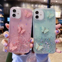 butterfly glitter case for samsung a03s a03 a12 a10 a13 a11 a01 core a02s s20 s21 fe s22 ultra s8 s9 s10 plus case clear cover