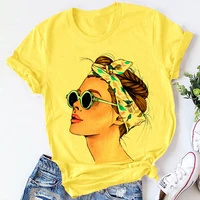 yellow plus size t shirt women summer print lady casual t shirt tops harajuku streetwear short sleeve tshirtdrop ship