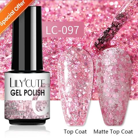 LILYCUTE Гель-лак 7 мл  Chameleon Flakes 2 в 1
