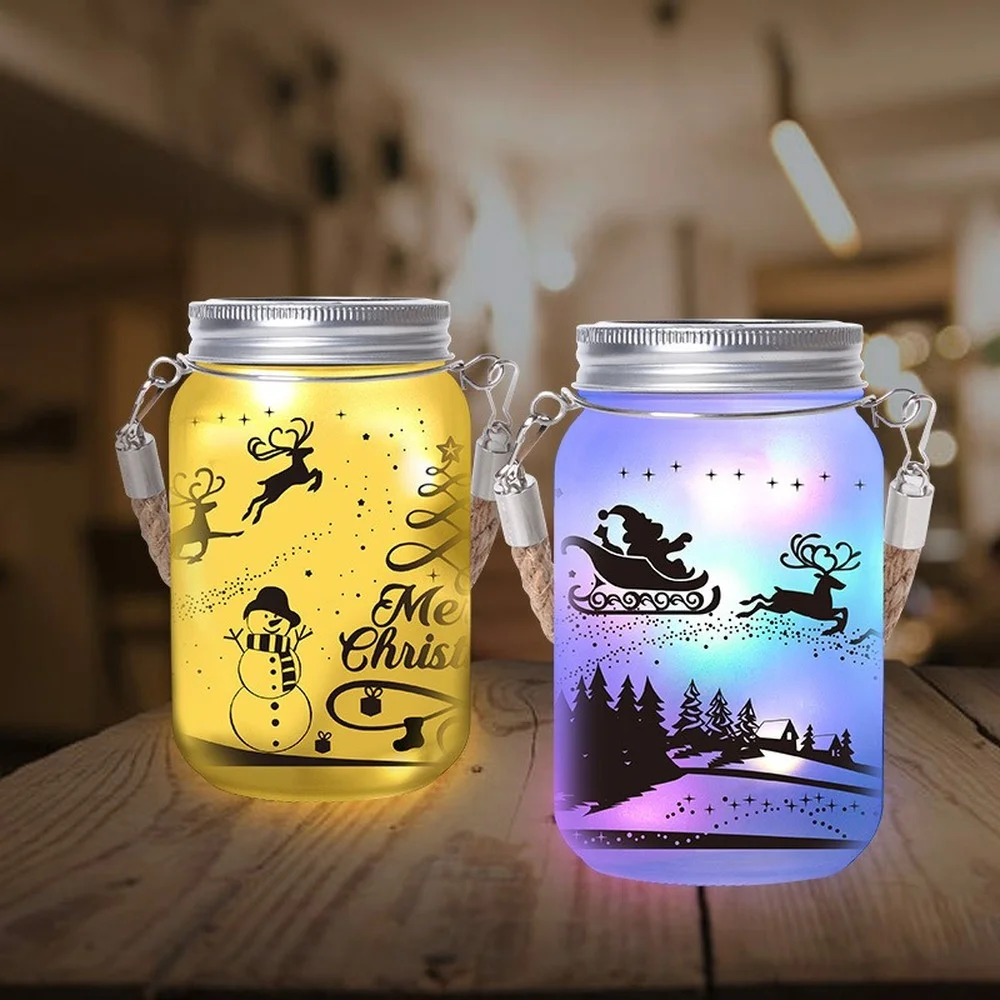 

Outdoor Solar Bottle Light Christmas Decoration DIY Glass Mason Jar LED Lamp Garden Fairy Light Sensor Sunlight Wedding Decor