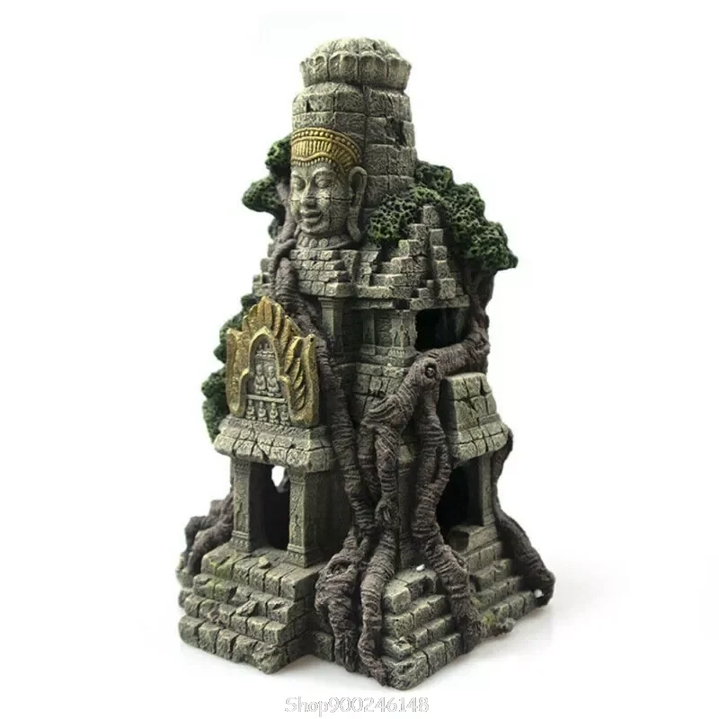 

Vietnamese Temple Fish Tank Landscaping Ornament Simulation Crafts Aquarium Decorations Fish Entertainment Hiding Place S19 20