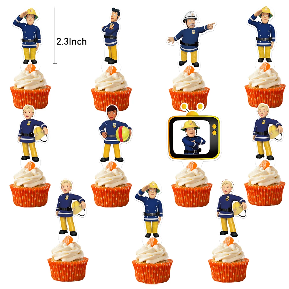 

Fireman Sam party Cake decoration Fire Truck Fireman Sam cake Topper Kids fire party Firefighter Theme birthday party Decoration