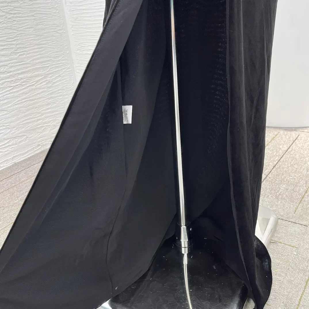 Женское платье-Русалка с длинным рукавом из черного тюля