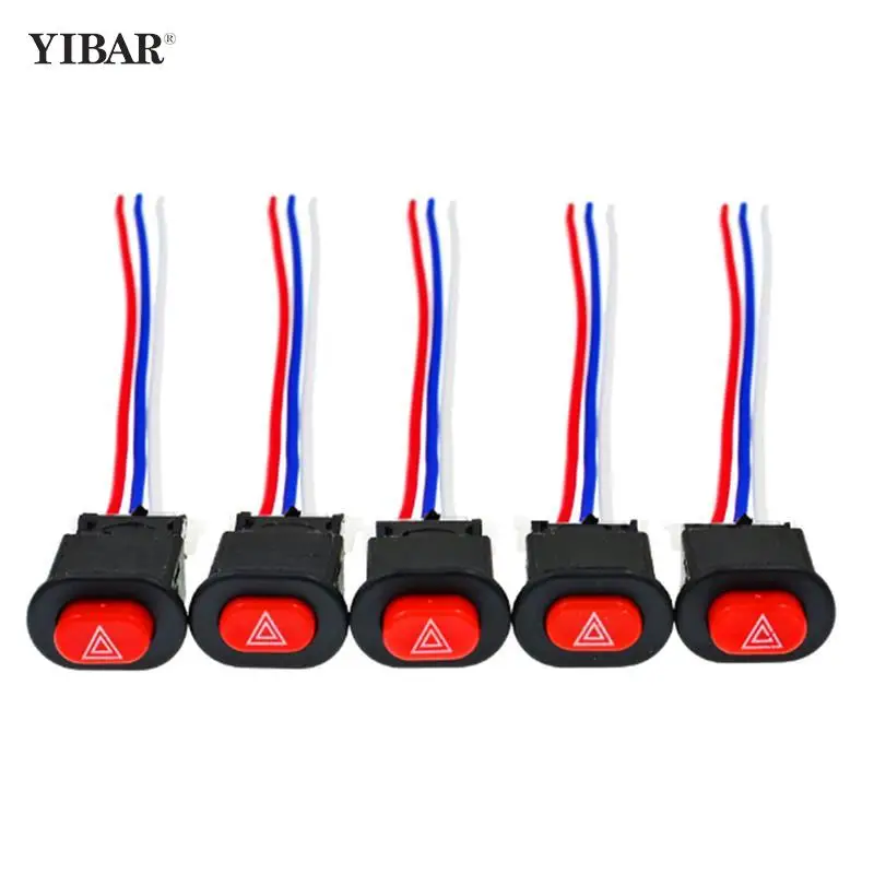 

1pcs/lot Warning Flasher Emergency Signal w/3 Wires Lock Motorcycle Hazard Light Switch Double