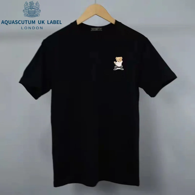 

Aquascutum Summer new Kung Fu Bear print T-shirt