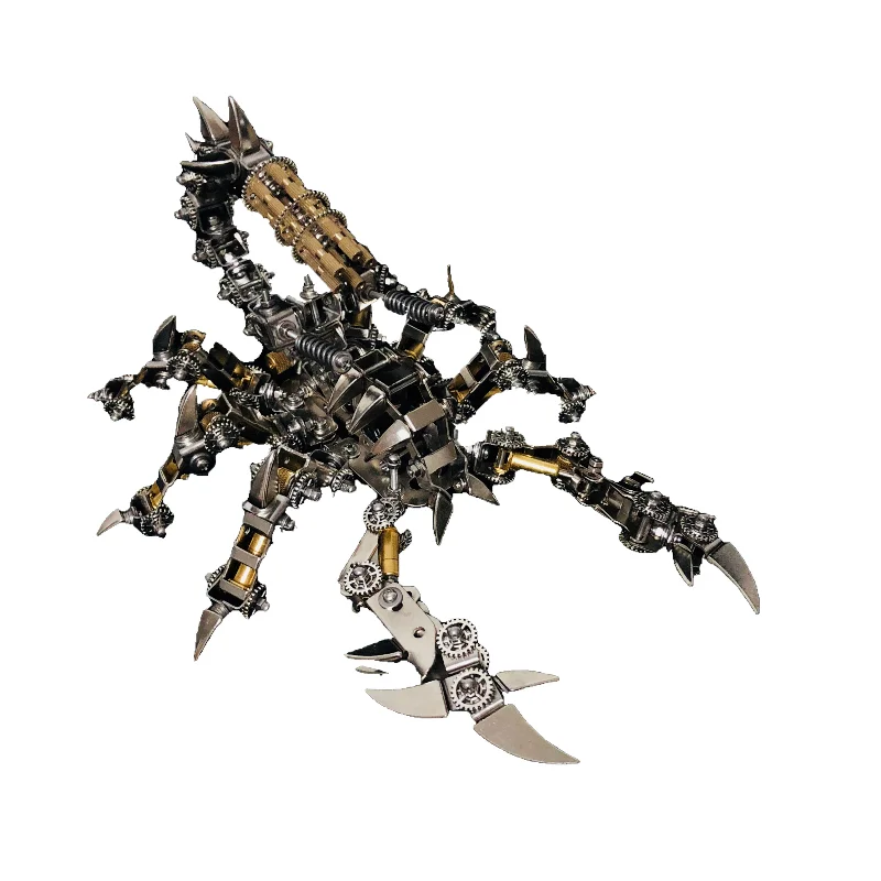 3D craftsman fight mechanical scorpion DIY assembly metal punk mecha gear model building block toy gift creative birthday kit