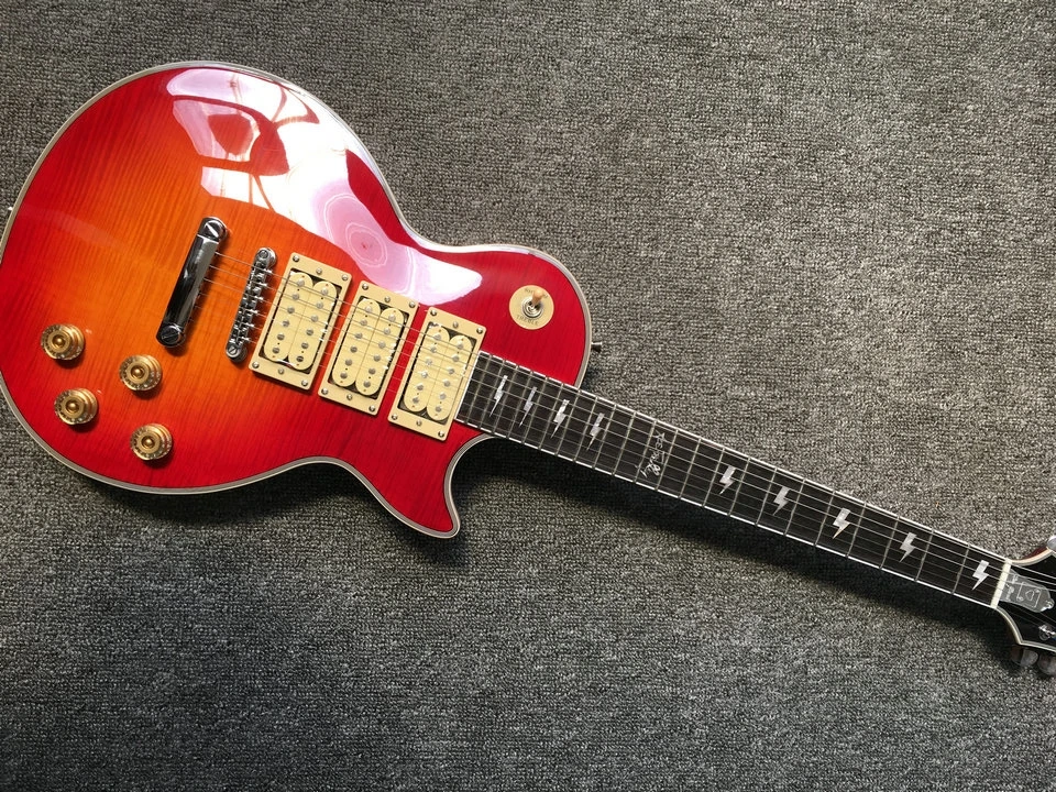 

New signature Ace frehley 3 pickups Vintage years Cherry sunburst electric guitar AAA carved maple top figured guitar in stock