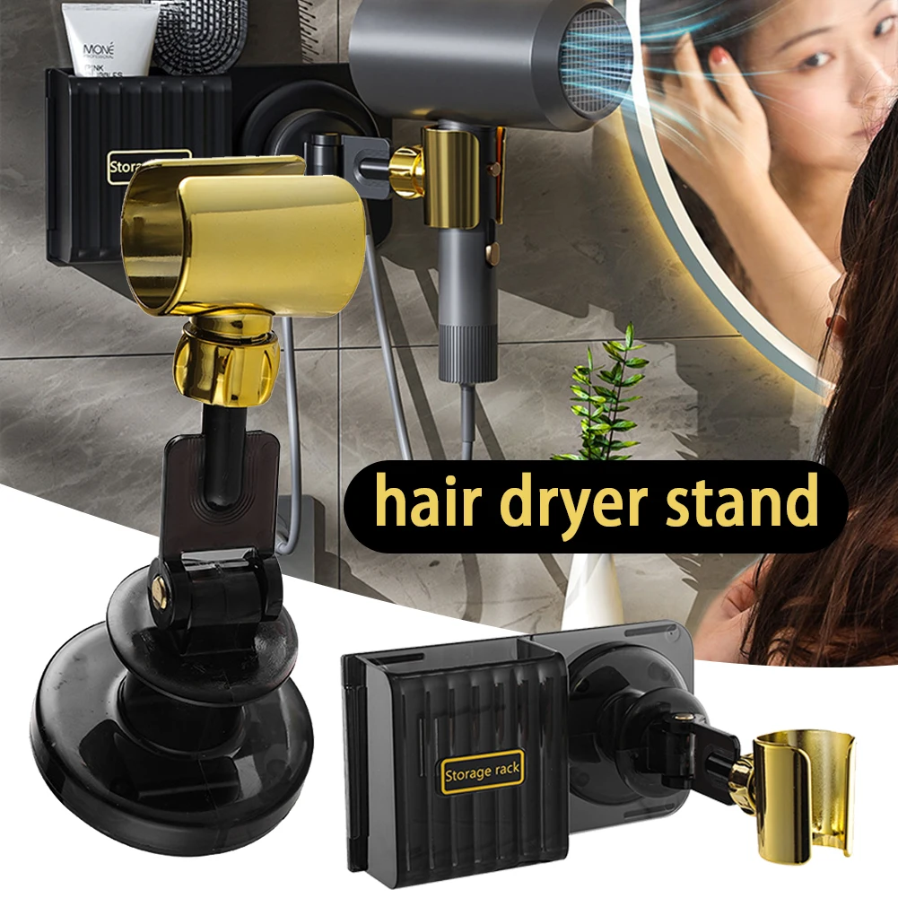 

Настенный держатель для фена, многофункциональная стойка для хранения без сверления, кронштейн для фена, органайзер для ванной комнаты, кро...