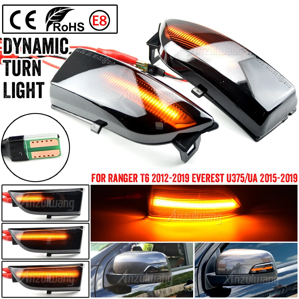 

2Piece Sequential Flasher Lamp LED Dynamic Turn Signal Light For Ford Everest Ranger T6 Raptor Wildtrak Blinker Indicator