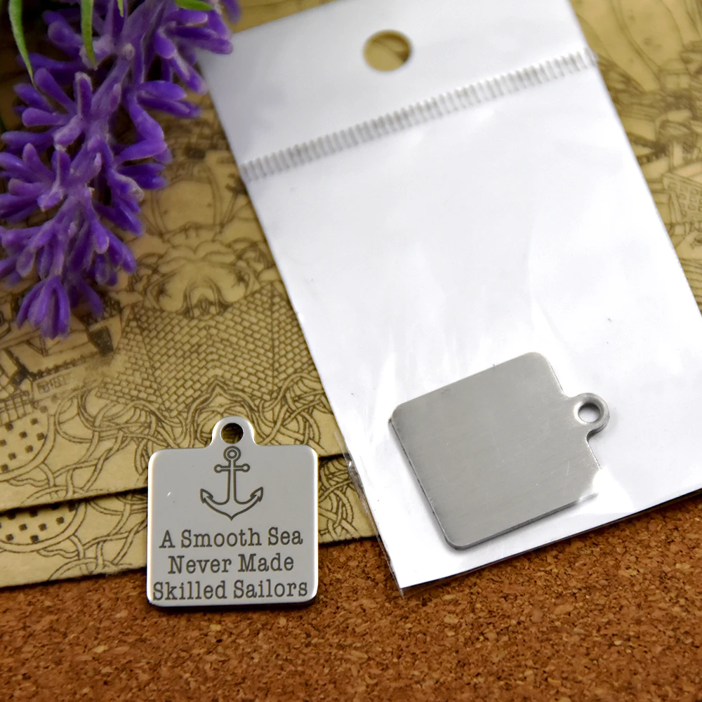 10 шт./лот Гладкое море никогда не сделанное навыки моряка подвески из нержавеющей