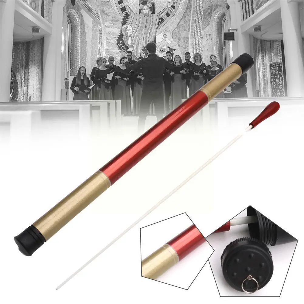 

38cm Wooden Baton Band Conductor Stick Rhythm Music Concert Tube Director With Handle Orchestra Rosewood Conducting C5m3