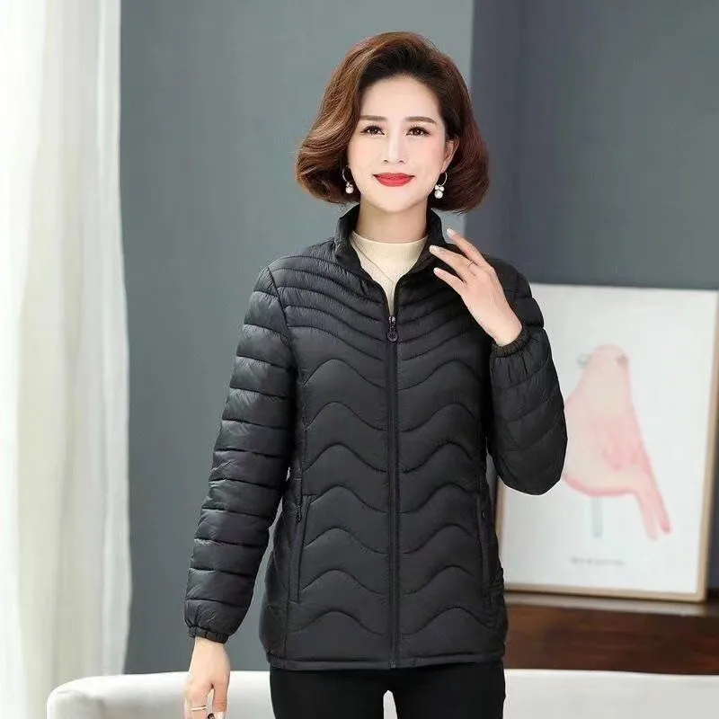 Warm Parkas Stand Collar Female Jacket 2023 New Fall Winter Cotton Padded Outerwear Oversized Loose Casual Fashion Short Coat