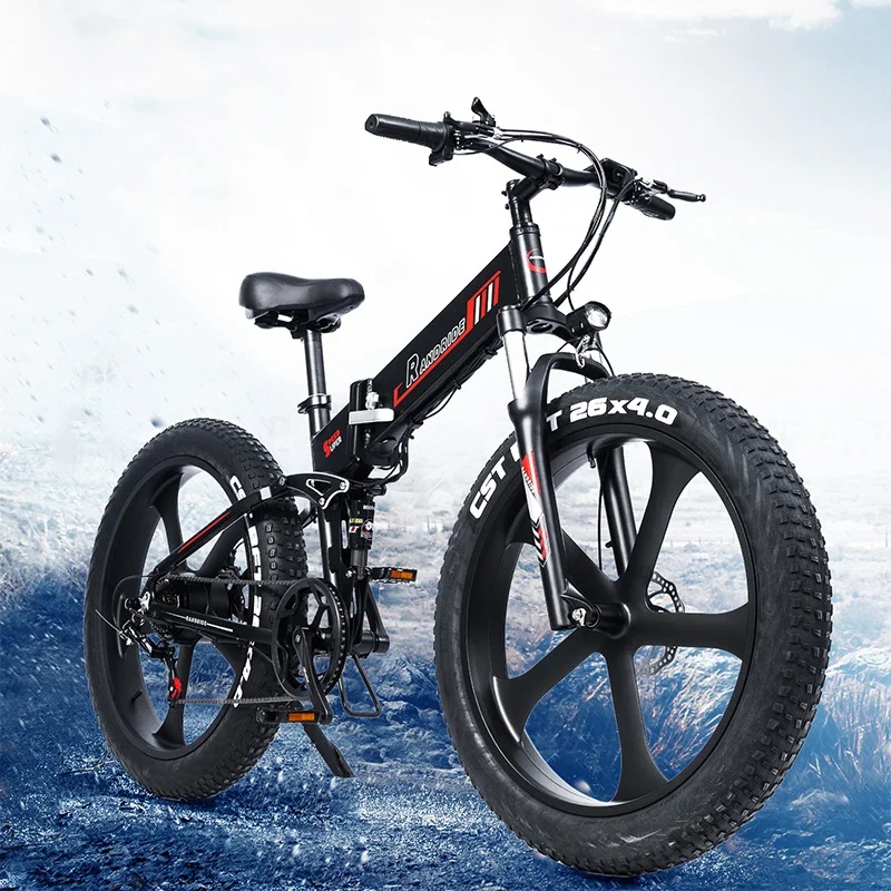 

RANDRIDE 1000W Folding Electric Bike 26Inch 4.0 Fat Tire Off-road Men's Bicycle 48V 15Ah Mountain Beach Snow E-Bike for Cycling