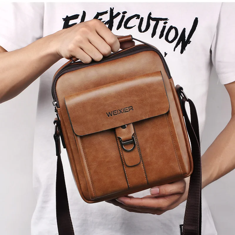 

PU Leather Bag Business Men's Messenger Bag Multifunctional Men's Handbag Shoulder Bag Men's Bag Outdoor Travel Storage Bag