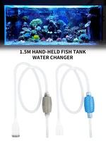 1 5m siphon aquarium water changer handheld fish tank cleaner semi auto fish tank water changer vacuum pump gravel cleaner tool