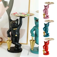 personality table decoration storage ornaments home art statue jewelry storage bulldog sculpture keys holder dog statue