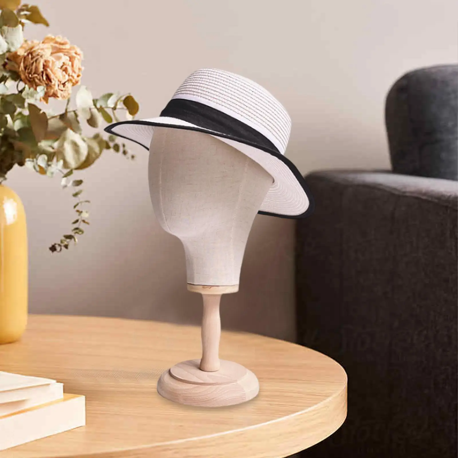Подставка для шляпы парика стойка хранения шапок с головой манекена и деревянной