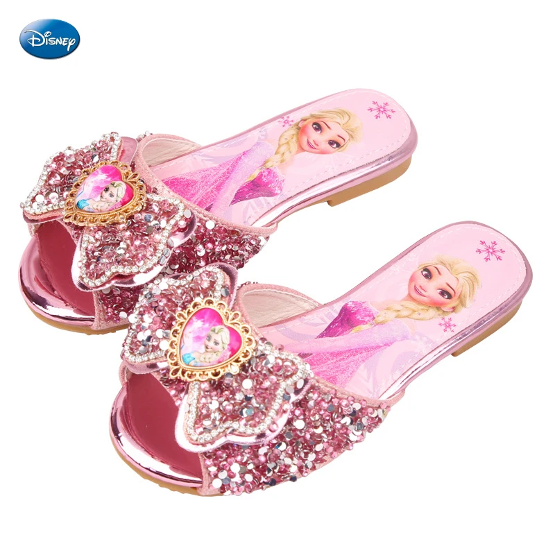 

Cartoon Girls Summer Frozen Elsa Shoes Sandals Slipper Sequined Princesse Children Non-slip Party Dress Slipper Kids Sandals