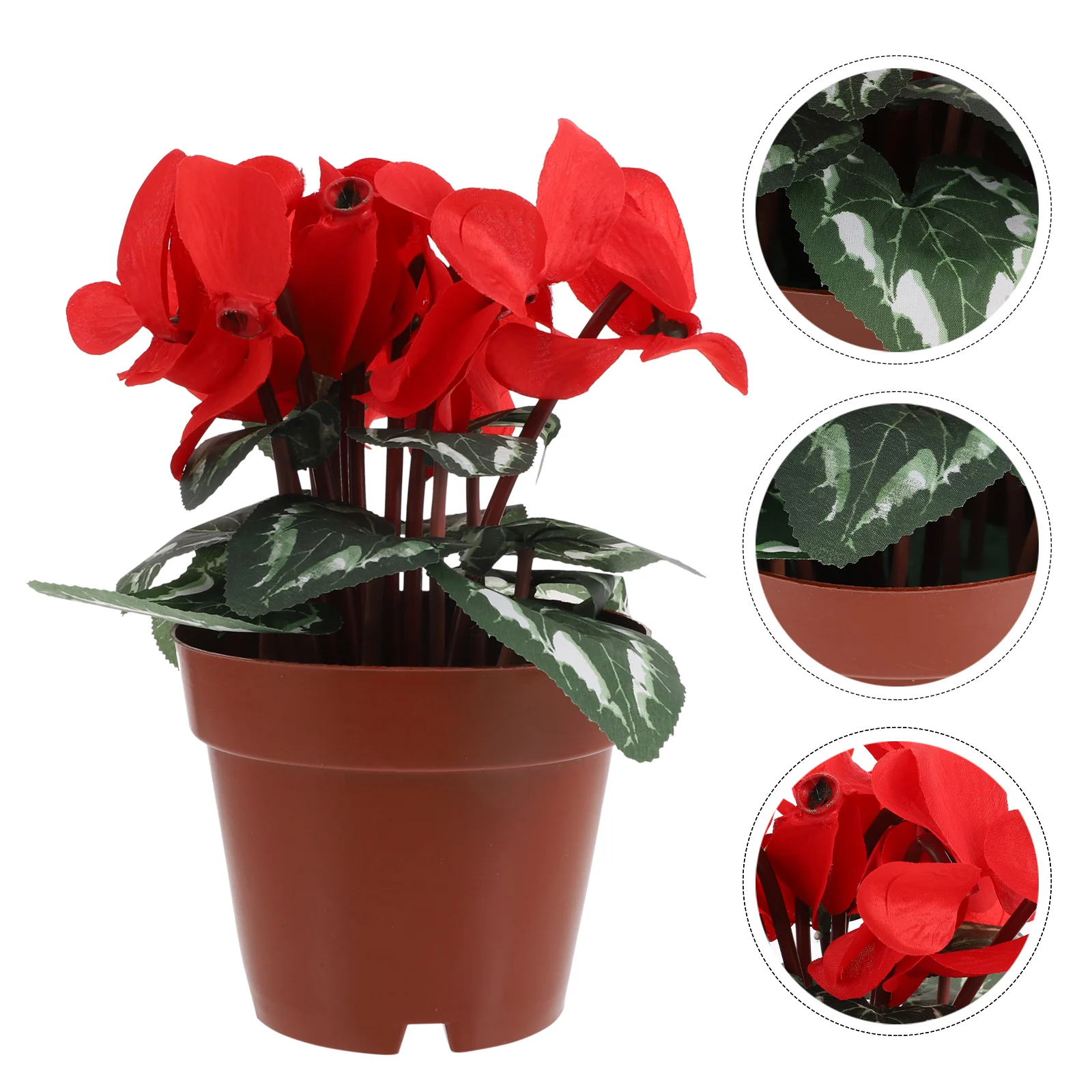 

Artificial Potted Flowers Bonsaifake Flower Faux Potrose Minitree Redwith Wedding Decor Decorative Poinsettia Pots Table