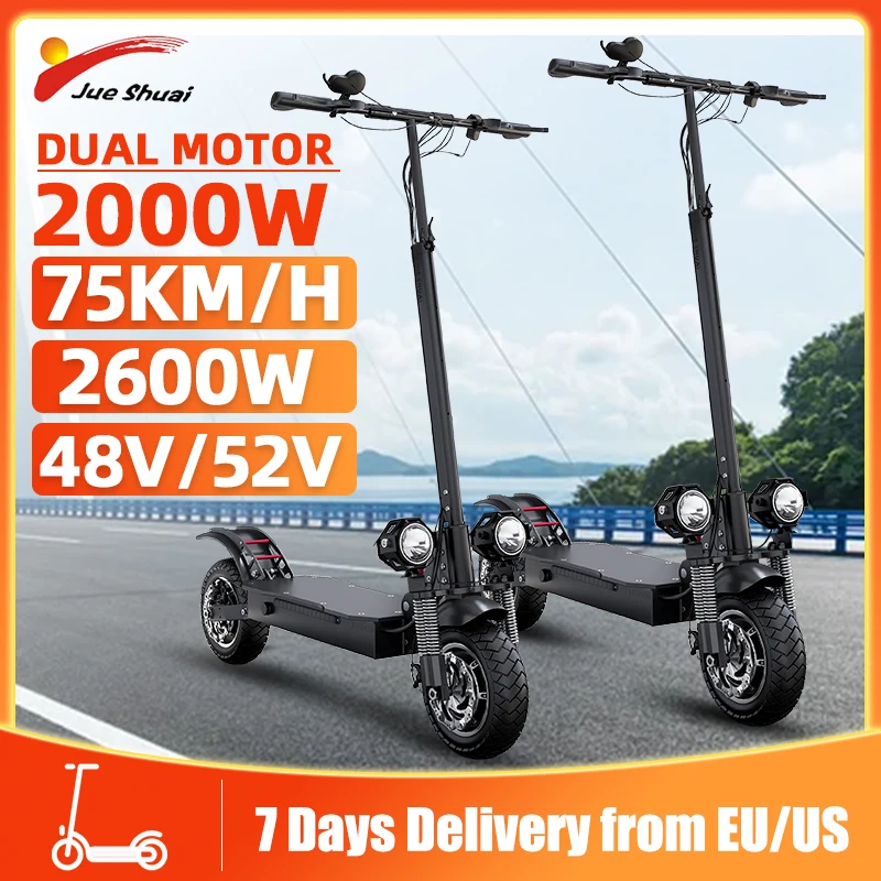 

75KM/H Electric Scooter Adults 48/52V 2600W Dual Motor E Scooter for Adults with 20AH Lithium Battery Foldable Scooter Elecric