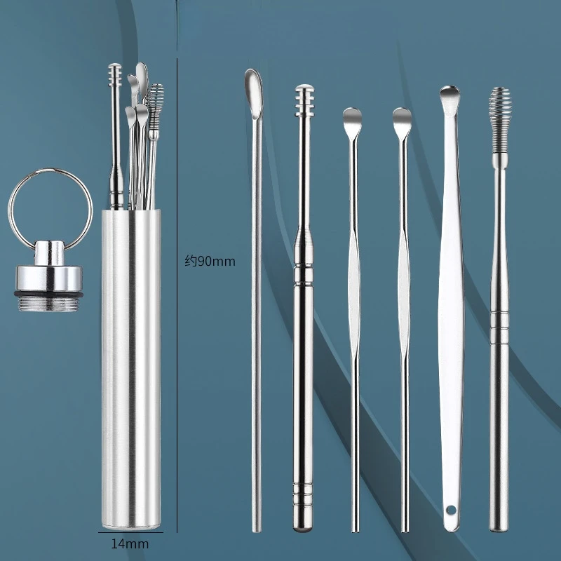 

Удалитель ушной серы, 6 шт., брикет для чистки ушей, инструмент для чистки ушей, брикет, ложка, медицинский уход за ушами