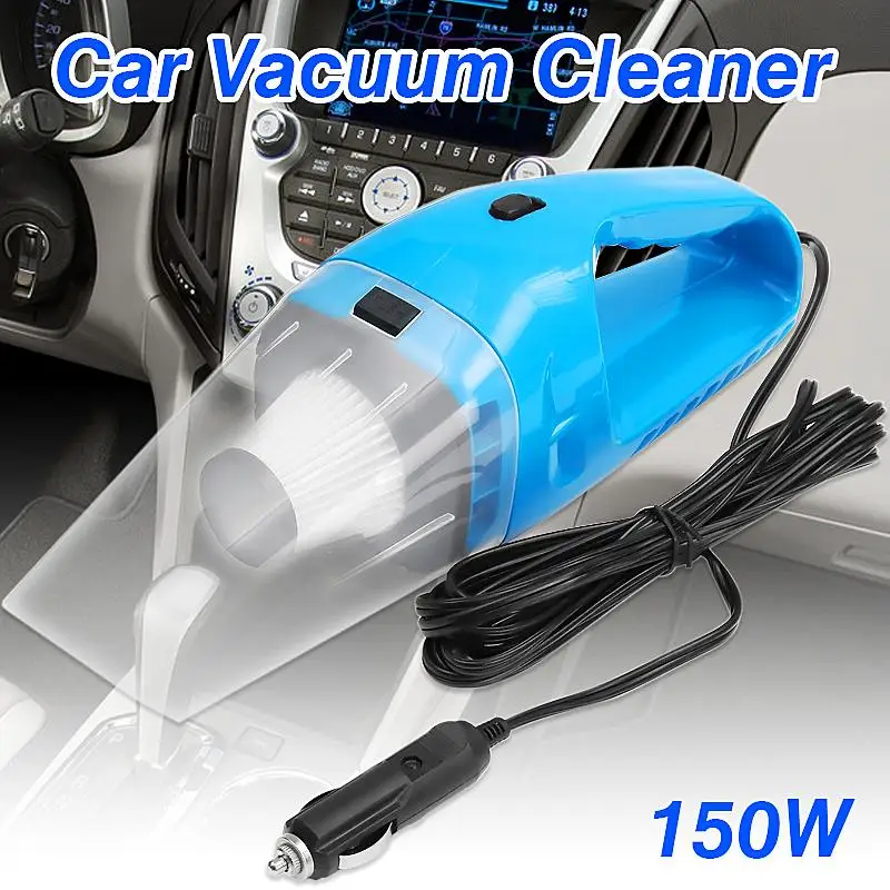 

150W 12V Portable Car Vacuum Cleaner Wired Handheld Auto Vacuum Dry and Wet Dual Use Cleaning Mini Vacuum Aspirateur Duster