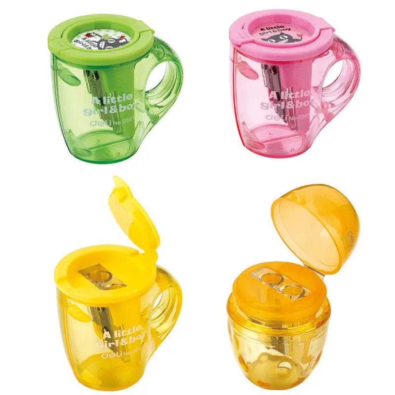 

0551 volume pen knife cute creative tea cup shape student pencil sharpener planer two hole pen sharpener kawaii stationary