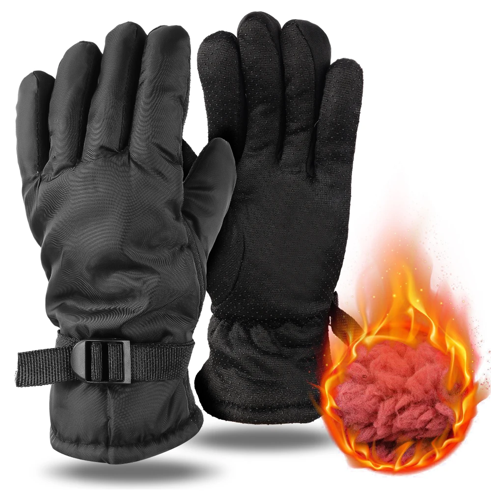 Лыжные ветрозащитные перчатки Розовые зимние теплые толстые велосипедные Спорт