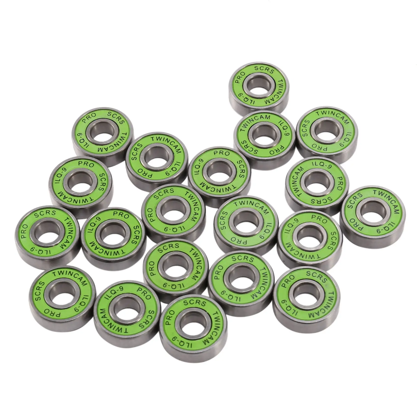 

20Pcs 608 2RS Ball Bearings ILQ-9 High-Speed Bearings for Skateboards Inline Skates Scooters Roller Blade Green