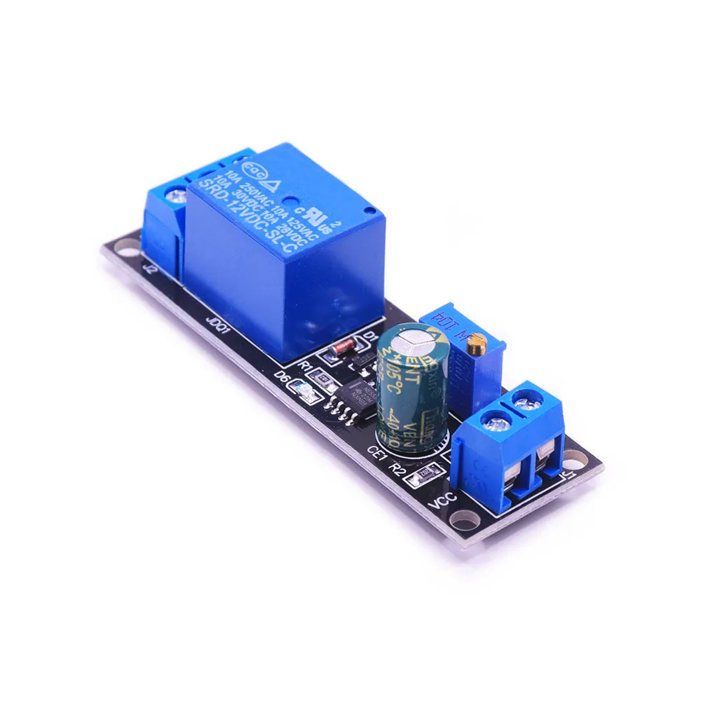 

DC 12V NE555 Timer Delay Relay Switch Adjustable Module Time Delay Relay Module Monostable Switch Delay Relay Board Shield 0~10S