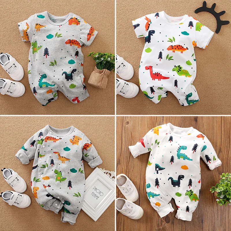 

Children's Clothing Girls Newborn Baby Onesie Boy Spring Full Print Ha-yi Newborn 0-3-6-12 Months Dinosaur Onesie Baby Romper