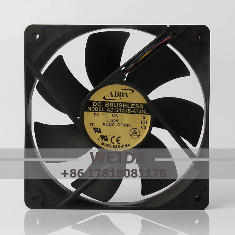 Фонарь охлаждения компьютера для центрального процессора с высоким потоком воздуха для аксессуаров, 12025 дюйма, а, 12 см, 4 провода, двойной шарикоподшипник