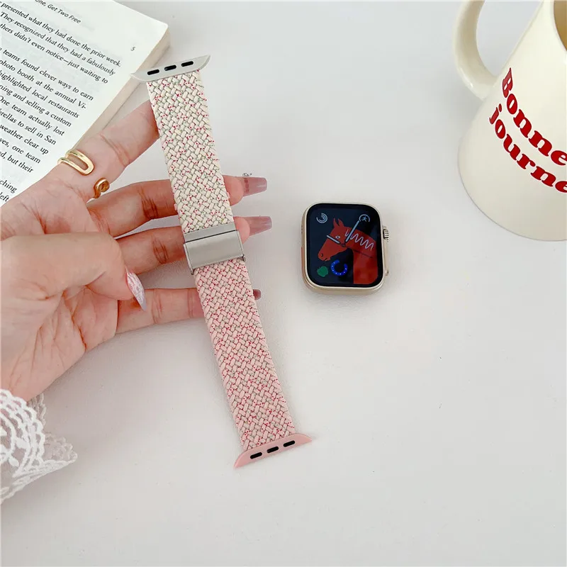 

Nylon braid single-loop strap for Apple Watch ultra 8 49mm45mm41mm44mm40mm Elastic strap iWatch Series SE 6 7 5 4 Accessory band