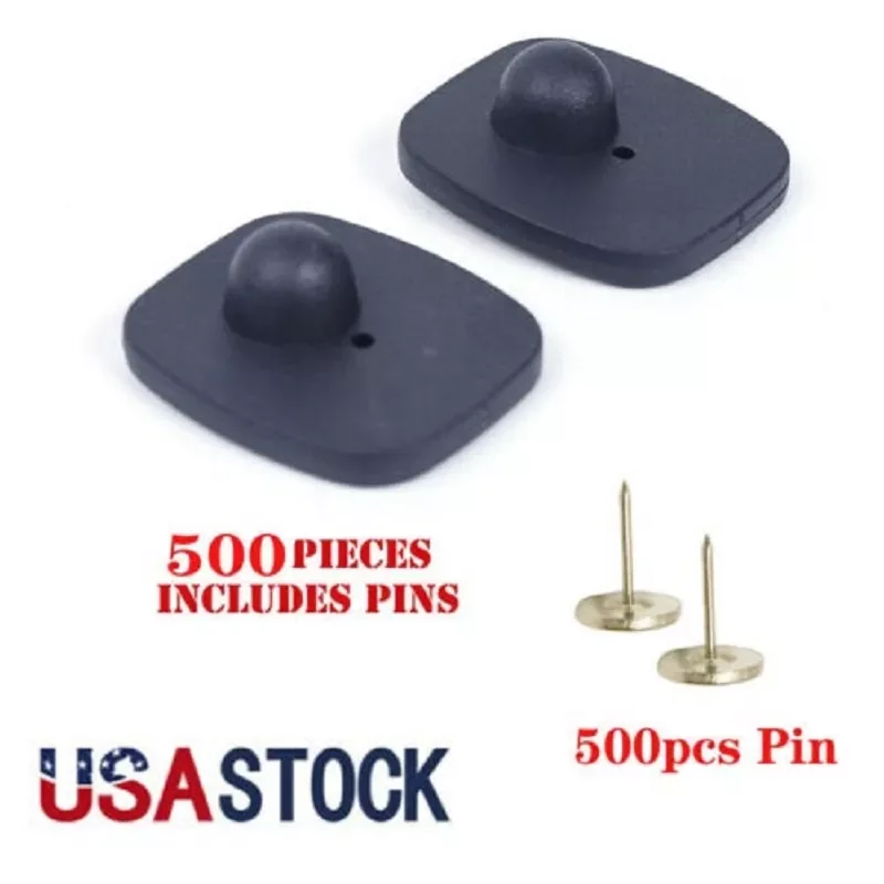 

High Quality Clothing Anti-Theft Buckle EAS 8.2MHz Supermarket Anti-Theft Buckle Black with Nails