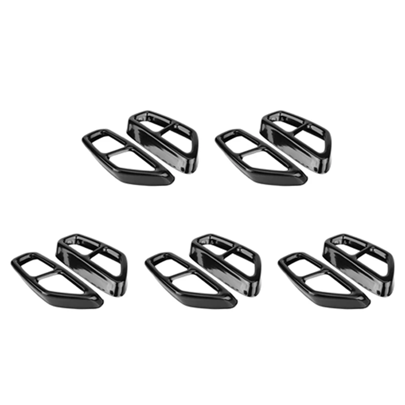 

4X Car Stainless Steel Black Exhaust Tailpipe Cover Trim For -BMW 5 Series G30 528Li 530Li 2017-2018