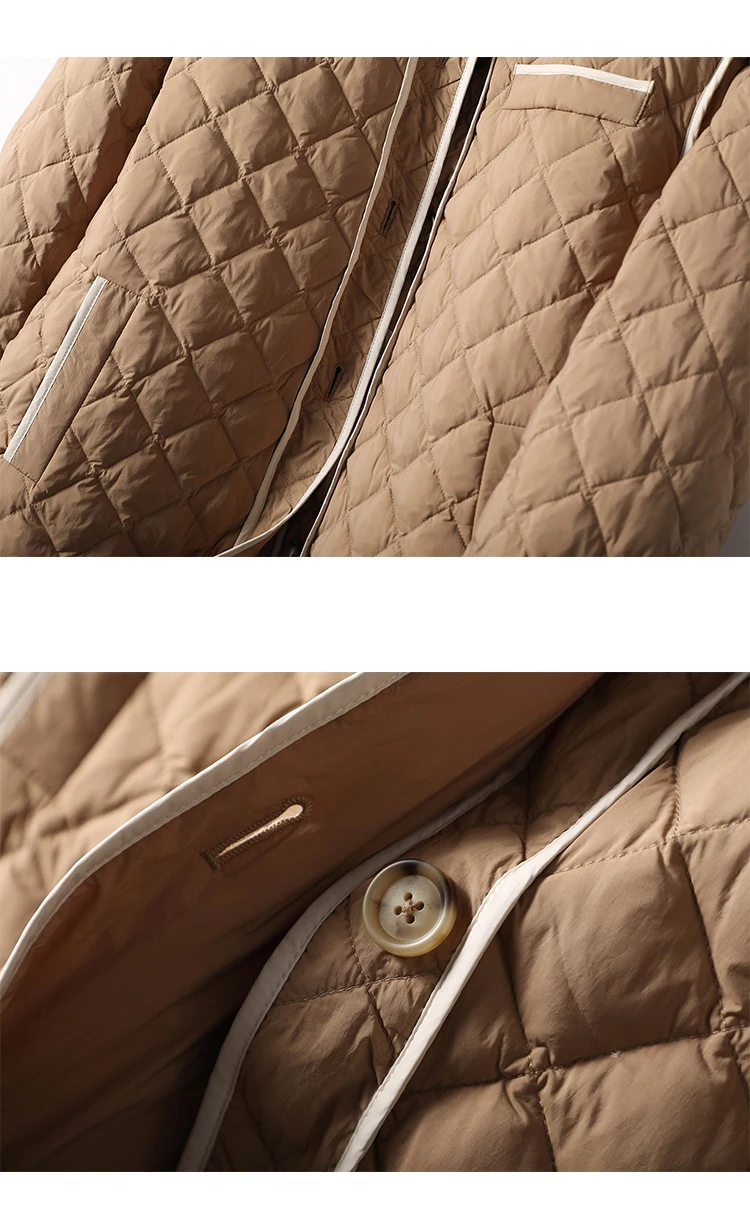 High-quality Abrigos Mujer Invierno 2022 90% White Goose Down Long Autumn/Winter Vintage Thin Down Jacket Women Coats