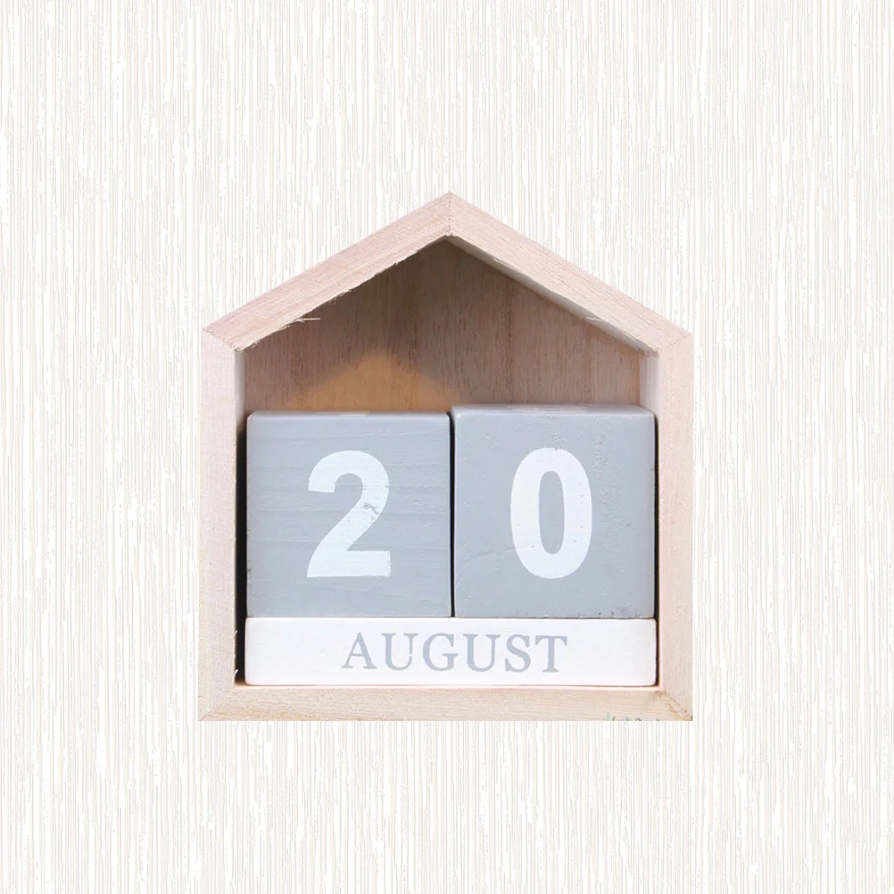 

2022 Wooden Desk Blocks Calendar Perpetual Table Daily Calendar Rustic Month Date Yearly Planner Calendar for Home Office Decor