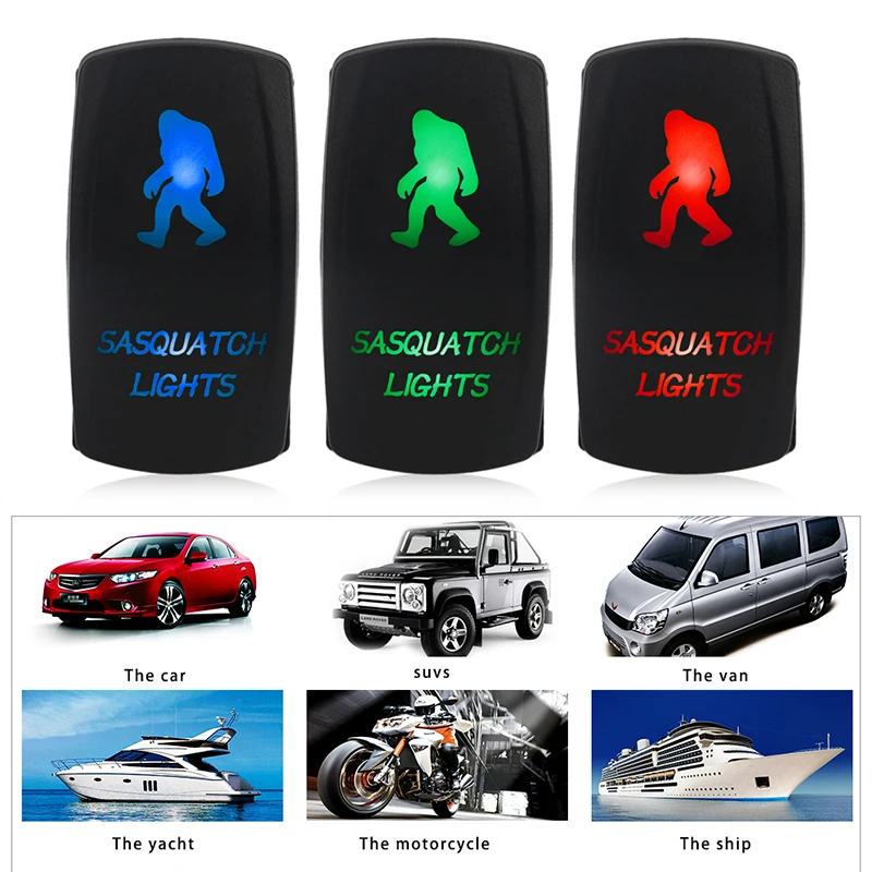 

12V 24V Rocker Switch Marine Switch Car Boat Waterproof 5Pin ON-OFF Truck SASQUATCH Switch Carling WIth Dual LED Light Bar