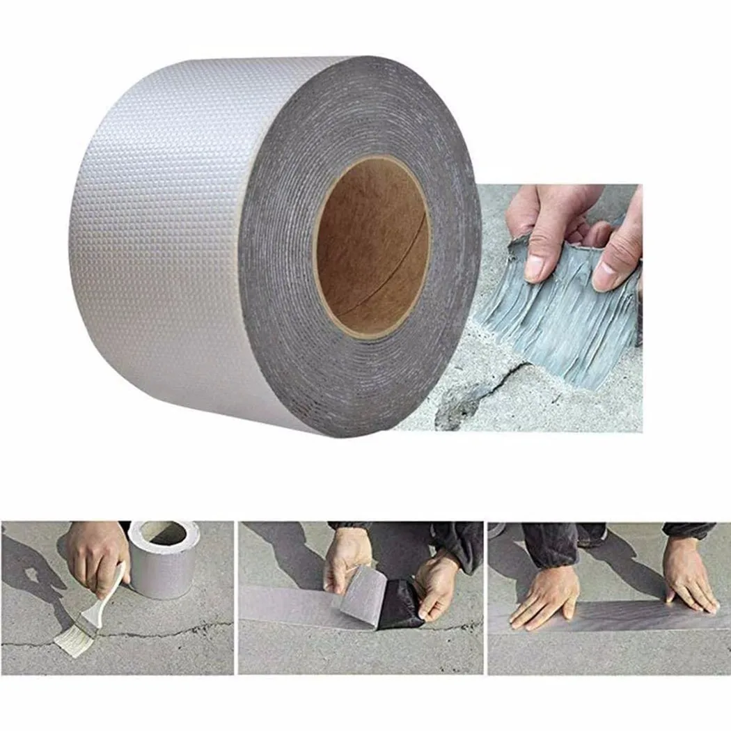 

Waterproof Tape High Temperature Resistance Aluminum Foil Thicken Butyl Tape Wall Pool Roof Crack Duct Repair Sealed Self Tape