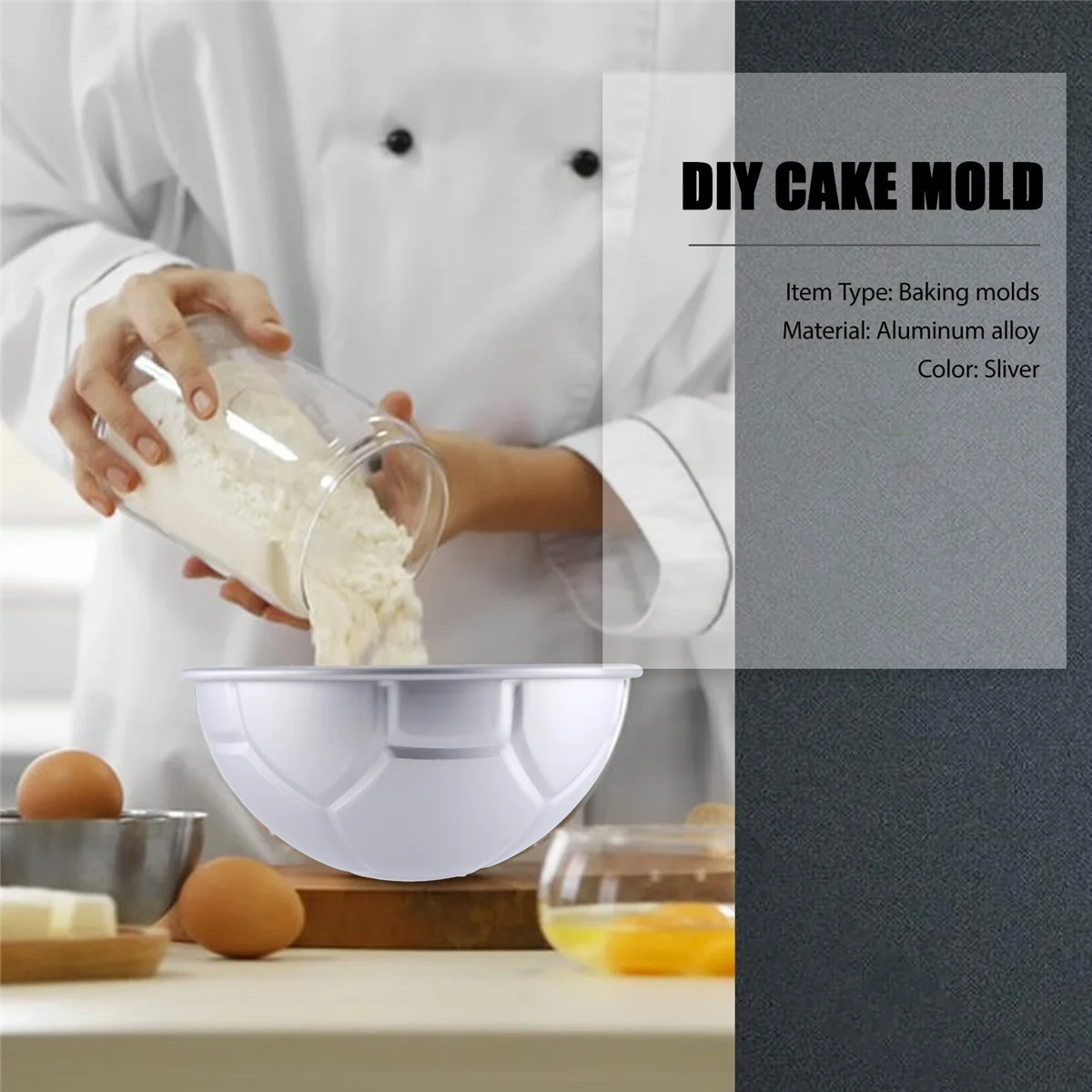 Форма для торта в форме полукруглого футбольного мяча 3D форма из алюминиевого