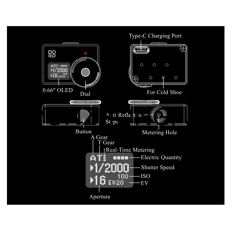 Для нового 0 66 дюймового OLED DOOMO Meter S фотография меньшая экспозиция измеритель
