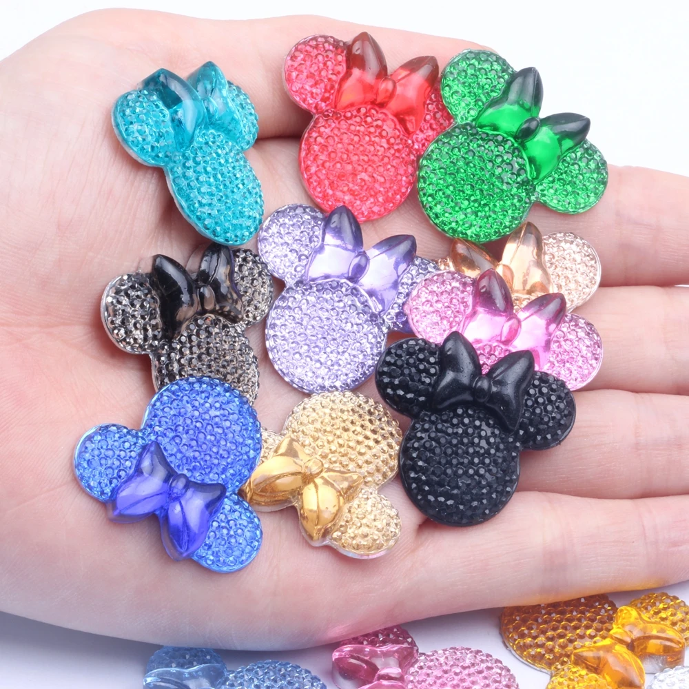 

Minnie Head 20 шт 25x28 мм много цветов Стразы из смолы с плоским основанием кабошон поделки своими руками и скрапбукинг украшения для ювелирных изд...
