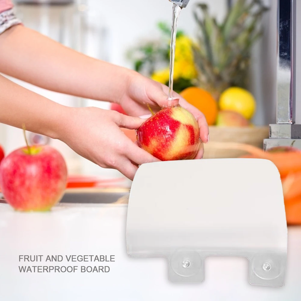 

Resin Sucker Water Splash Guard Baffle Sink Pool Shelf Kitchen Washing Anti-water Board for Kitchen Dish Fruit Vegetable